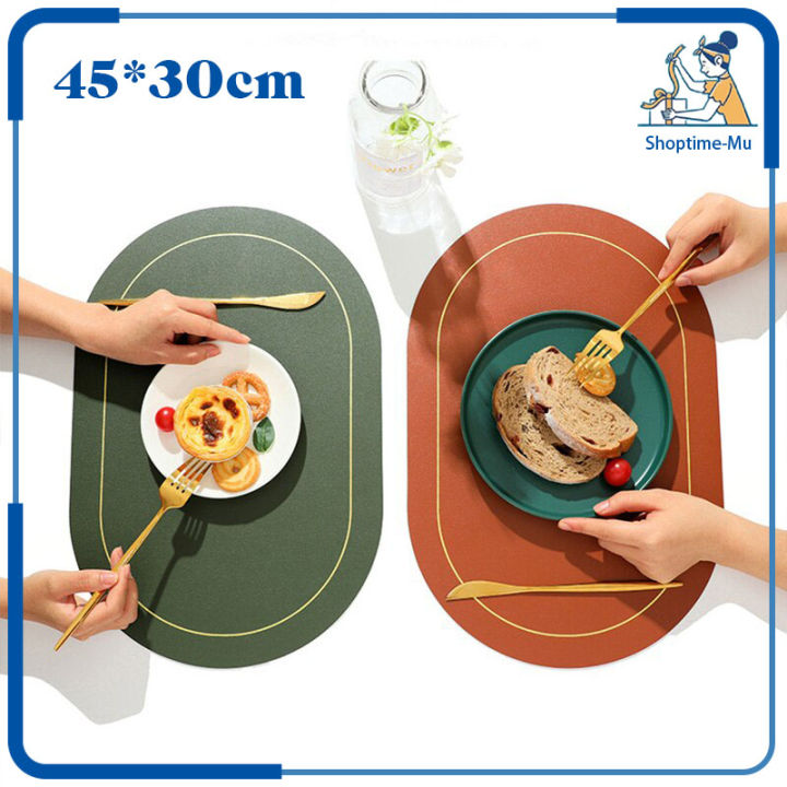 Meja Makan Alas Piring Tatakan Piring Anti Panas Tahan Air Alas Piring Alas Piring Meja Makan Oval
