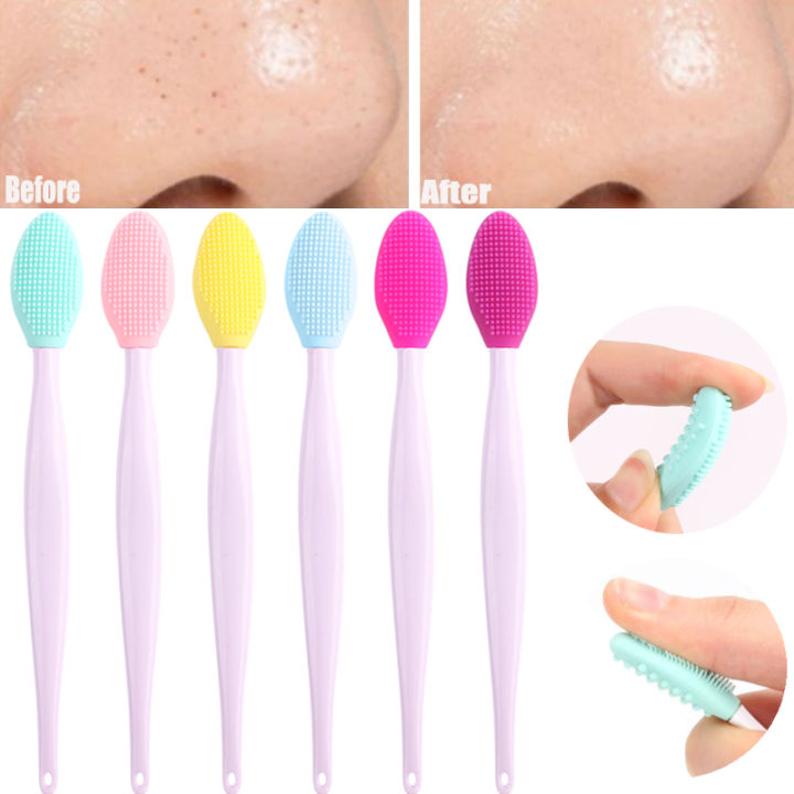 Double-Sided Silicone Exfoliating Soft Nose Brush/Lip Nose Cleaning ...