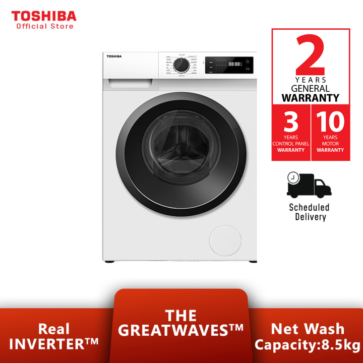 Toshiba TWBH95S2M(WK) 8.5KG Front Load Real Inverter Washer / Washing