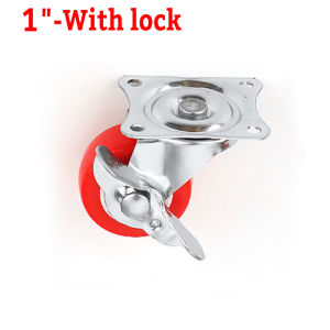 1 To 3 Red Durable Caster Wheel With Brake Rotation Trolley Wheels
