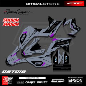 Decal Sticker Honda Crf 150l Warna Abu Motif Simpel Terbaru