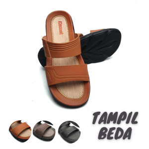 Sandal CMT - Sandal Slop Kulit Casual Pria Dewasa Model Diablo