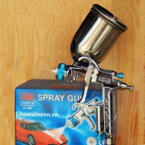 Yunica K100 bec 1.3và bec 1.1 Chuyên phủ bóng và phun màu ô tô xe máy Phun Pu độ xòe rộng 35cm