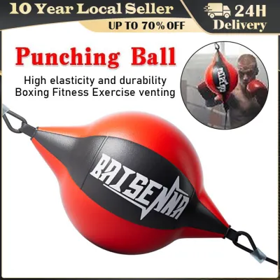 Quality PU Leather Boxing Punching Bag Pear Boxing Bag Inflatable Boxing Speed Bag Double End Training Reflex Speed Balls Training Reaction Speed Balls PU Leather Double End Punching Bag Muay Thai Punch Boxing Ball Gym Fitness Sports Equipment