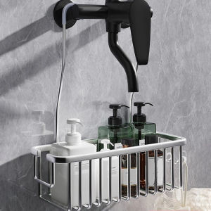 🇸🇬[In Stock]Bathroom Shower Rack Shower Mixer TapHanging Basket Hanging Shelf Home Space Aluminum No-Drill Shower