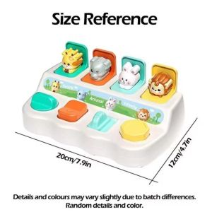 Warm Cabin.my Pop Up Animal Sensory Toy Toddler Infant 3-5 Years Old Early Learning Plaything Tahan Lama Child Safe Abs Plastic Color Recognition Fine Motor Skills Development