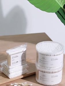 WH 100pcs Double Head Cotton Swab Women Makeup Cotton Buds Tip for Wood Sticks Nose Ears Cleaning Tools