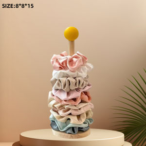 Wooden Vertical Scrunchie Storage Rack Kids Headband Rubber Band Claw Clips Hair Accessories Organizer Solid Wood Display Rack