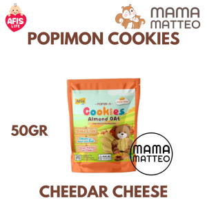 AFIS POPIMON Cookies Almond Oat 50gr / Cemilan Snack Kukis / Chocochips Milky Butter Cheedar Cheese