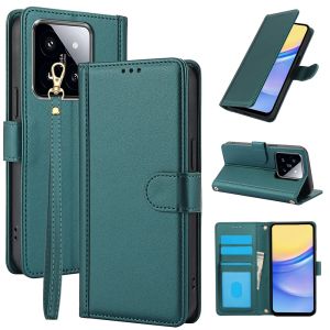 Cho Xiaomi Mi 14t/Xiaomi Mi 14t Pro Vỏ điện thoại kinh doanh Ví da từ khe cắm thẻ vỏ lật bảo vệ vỏ