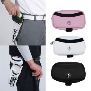 NTNKC High Quality PU Leather Golf Ball Container Storage Bag Golf Sports Waist Pack Skull Golf Ball Pouch Waist Holder Bag Golf Ball Bag Storage Bag