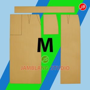 Pola Instan Rok Panjang SMA Wiru Depan 1 [ Pola Baju Jamblang Studio ]