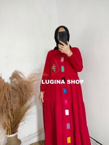GAMIS PELANGI DRESS CRINKLE M L XL