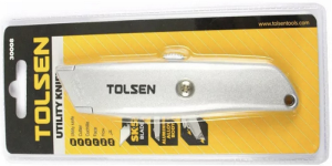 Dao Rọc Giấy Tolsen Lưỡi Liền Cán Nhôm 30008