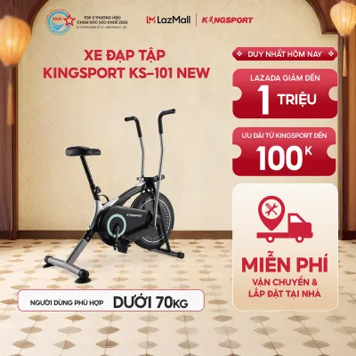 Miễn phí lắp đặt | Xe đạp tập KINGSPORT KS-101 tập luyện toàn thân tích hợp đồng hồ đo lường chỉ số cân nặng phù hợp từ dưới 75kg