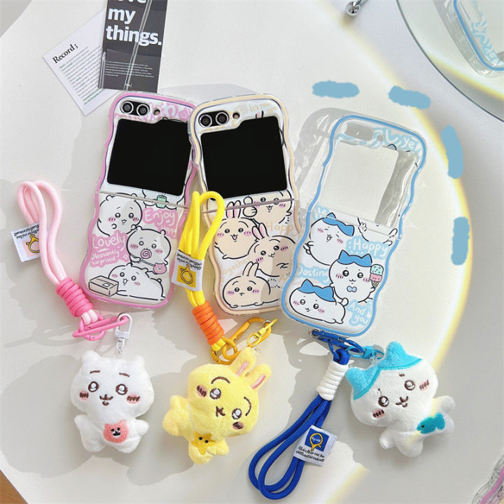 Cartoon Anime Chiikawa Hand Strap Pendant Phone Case For Samsung