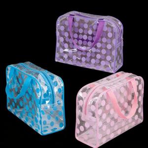 WP💓💛💖 Transparent Polka Dot Womens Makeup Bag Waterproof PVC Cosmetic Bag Portable Women Storage Bag Toiletries Female Wash Bag