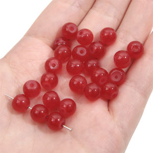20pcs Red Color Crystal Glass Beads Loose Space Beads for Bracelet Necklace Keychain DIY Jewelry Craft Making Accessories