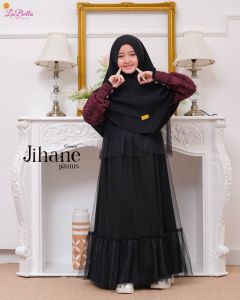 Gamis Anak Perempuan Abaya Hitam Labella Jihane Umur 5 - 12 Tahun