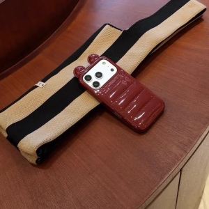 Cute Glossy Shiny Brown 3D Bear Ears Jackets Phone Case for iPhone 17 16 15 14 Pro Max Shockproof Eye-catching Cover