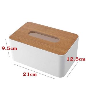 กล่องทิชชู่ กล่องใส่กระดาษทิชชู่ สไตร์มินิมอล พร้อมฝาไม้ปิด ป้องกันฝ่น หนาเเข็งแร็ง วัสดุคุณภาพสูง อุปกรณ์ตกแต่งบ้าน