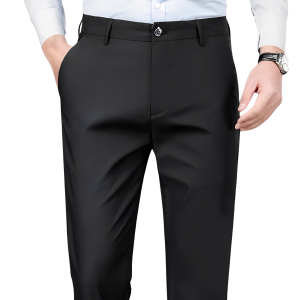 Celana Kantor Formal Kerja Pria Reguler Fit HT Hitam Bahan Dasar Kain Premium Office Pants 27-38