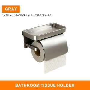 【✅SG stock】Toilet Paper Holder Free Drilling Multifunctional Toilet Roll Holder Tissue Box Holder