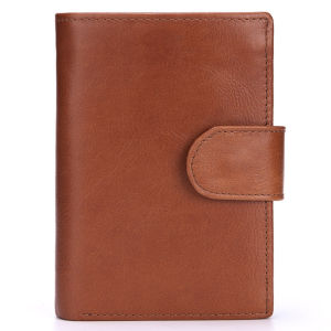 huowa Vintage Mens Leather Wallet with Short Design and Coin Pocket