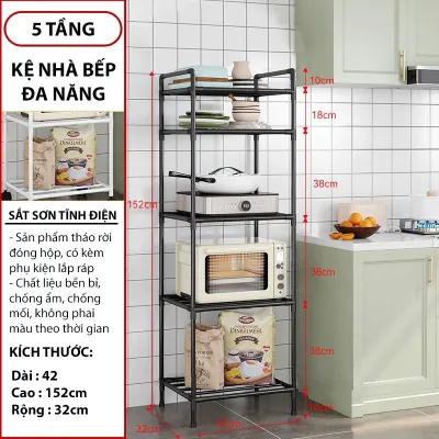 Kệ Để Đồ Đa Năng - Kệ Nhà Bếp Kệ Phòng Khách Phòng Ngủ 5-6 Tầng Khung Thép Cacbon Lắp Ghép