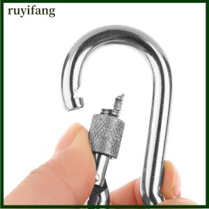 ruyifang Stainless Steel Swivel Snap Hooks Locking Dog Leash Buckle Quick Release Buckle Carabiner Clips For Dog Walking Camping