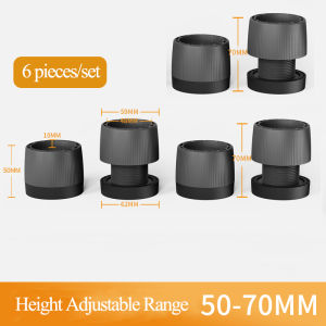 OATSBASF Washing Machine Feet Pads Adjustable Non-Slip Anti-Vibration Shockproof Heightening Base