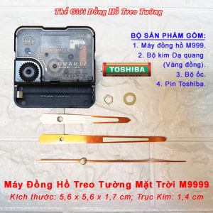 Máy Đồng Hồ "Mặt Trời" M9999 – Bộ kim DẠ QUANG - Tặng Pin Toshiba