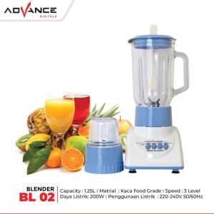 Advance Blender Tabung Kaca BL2 2in1 1.2 Liter Multifungsi Foodgrade Garansi Resmi 1 Tahun