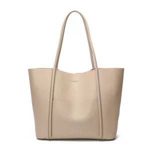 2025 NEW ARRIVAL STYLISH large capacity classy minimalist leather shoulder tote bag with free pouch