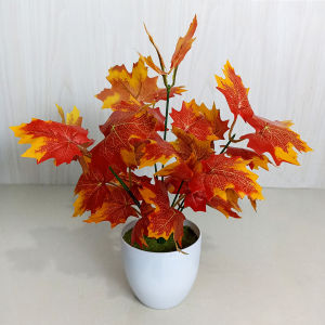 Azgalery PBP37 / Tanaman Hias Plastik Pot Bunga Daun Keladi Dekorasi Artificial Ornamen Ruangan Indoor Vas Bunga Cantik / COD