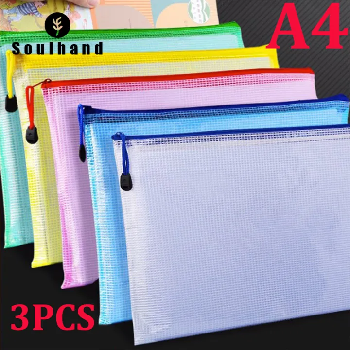 Mesh Zipper Pouch, Waterproof Bags, 8 Sizes Plastic Document Pouch