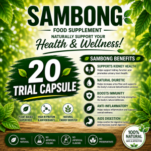 Sambong Food Supplement 50g – 100% Natural Herbal Supplement for Kidney Health Support Natural Detox Urinary Tract Wellness Immunity Boost & Digestive Health Support