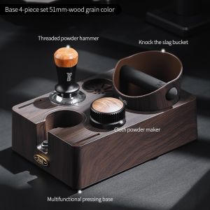 BINCOO Coffee Tamper Set Distributor Portafilter Base Powder Dispenser Powder Press Hammer Set Espresso Coffee Utensils 51MM/58MM