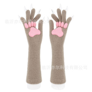 Silicone padding gloves with long nails and animal claws cos Ghost Claw Props Halloween Gloves Wearable Animal Claw Gloves