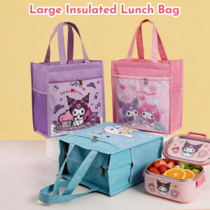 Kuromi Insulated Lunch Box Bag Large Capacity Portable Thermal Lunch Bag Waterproof for Kids School