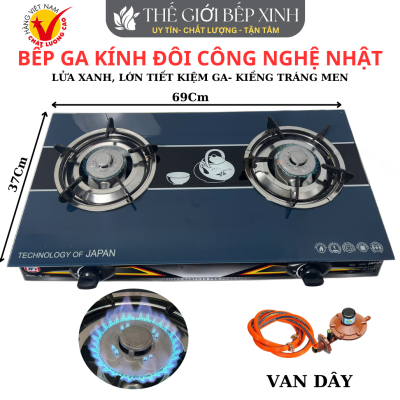 Bếp gas đôi kính công nghệ Nhật Bản