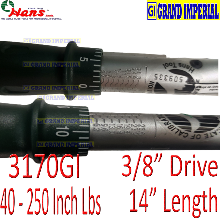 Hans%20Torque%20Wrench%20Click%20Type%203170GI%2040-250%20Inch%20Lbs%203/8"%20Drive%2014"%20Grand%20Imperial%20Industrial%20Tools%20Supplies%20-%20Image%203