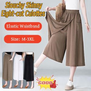 Slouchy Skinny Eight-Cut Culottes: The Ultimate Casual Plus Size Women's Pants