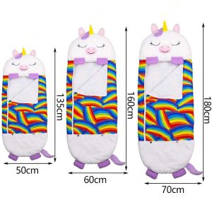 For Happy nappers Childrens cartoon sleeping bag Childrens pillow bed cartoon unicorn shape plush doll 儿童睡袋卡通