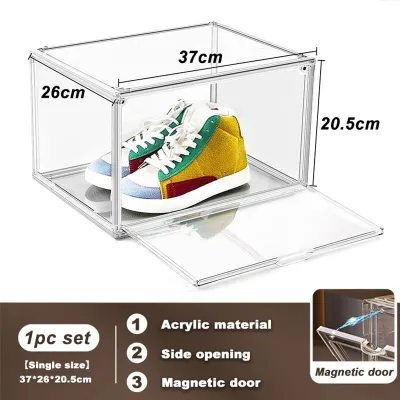 Sliding Shoe Box Transparent Stackable Shoe Display box Plastic Multilayer Shoe Cabinet