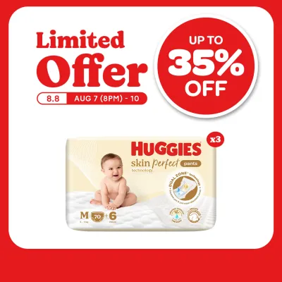 Huggies Skin Perfect Pants Super Jumbo Medium - 76 pcs x 3 (228 pcs)