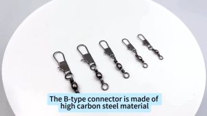 Seawave 60pcs Fishing Line Connector Stainless Steel Pin Bearing Swivel with Snap Fishing Accessories