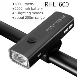 DTUCYCLE Aluminum Alloy Bike Light Waterproof 600/8000/1000 Lumen Type-C Rechargeable Bike Accessories