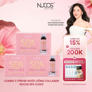 Combo 3 hộp TPBVSK Nước Uống Collagen Nucos Spa 13500 Giúp Da Căng Mịn Chống Lão Hóa Trắng Da 10 chai x 50ml