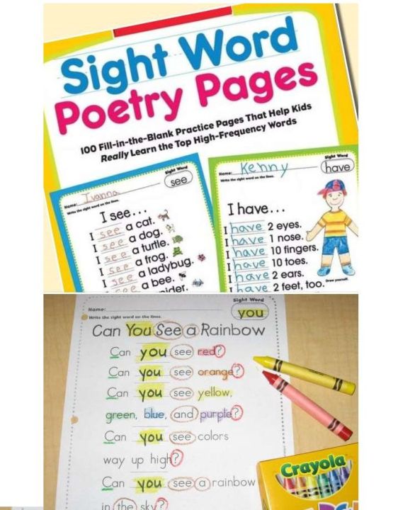 213）Sight Word Poetry Pages – 104 Pages | Lazada